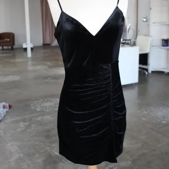 honey and rosie black dress Honey and Rosie Bustier Tie Back Fit-And-Flare Midi Dress, Womens, Juniors, XL, Black